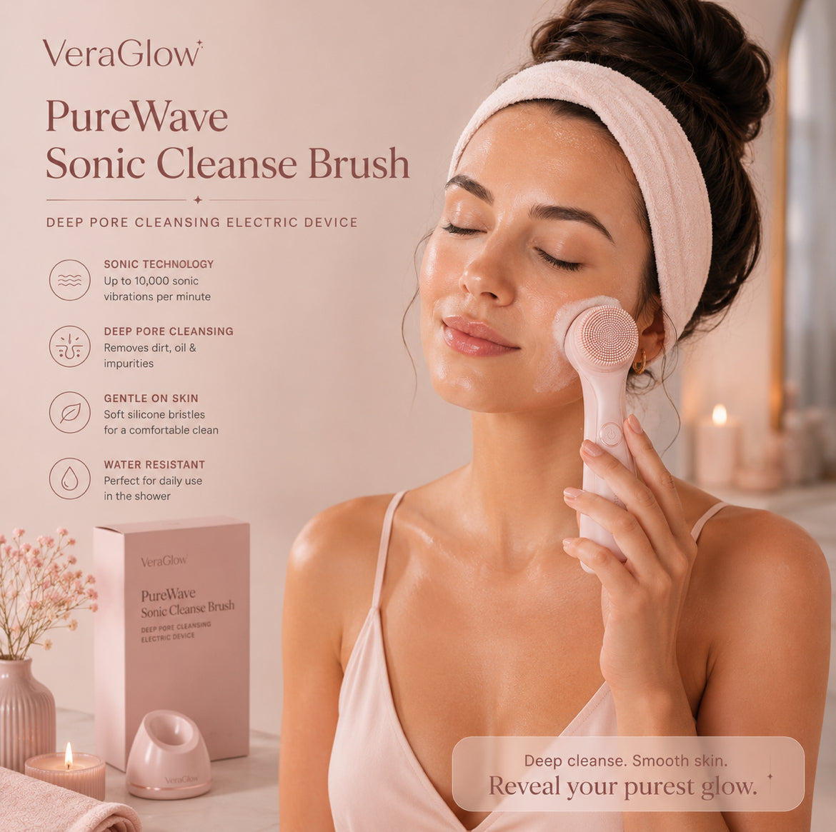 PureWave Sonic Cleanse Brush — Deep Pore Cleansing Device