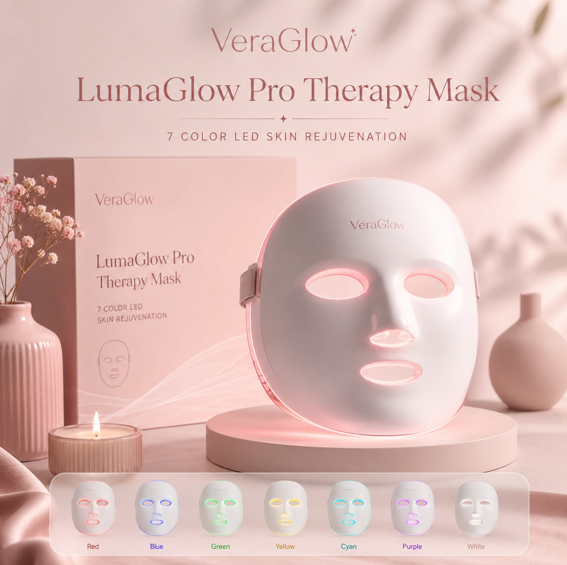 LumaGlow Pro Therapy Mask — 7-Color LED Skin Rejuvenation